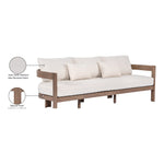Newport 86.75" Water Resistant Fabric Upholstered Outdoor Patio Sofa in Cream