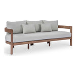 Newport 86.75" Water Resistant Fabric Upholstered Outdoor Patio Sofa in Grey