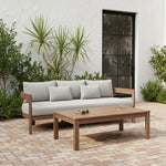 Newport 86.75" Water Resistant Fabric Upholstered Outdoor Patio Sofa in Grey