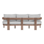 Newport 86.75" Water Resistant Fabric Upholstered Outdoor Patio Sofa in Grey