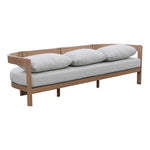 Newport 86.75" Water Resistant Fabric Upholstered Outdoor Patio Sofa in Grey
