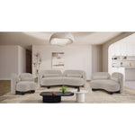 Daphne 89" Chenille Fabric Upholstered Sofa in Beige