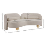Daphne 89" Chenille Fabric Upholstered Sofa in Beige