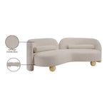 Daphne 89" Chenille Fabric Upholstered Sofa in Beige