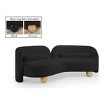 Daphne 89" Chenille Fabric Upholstered Sofa in Black