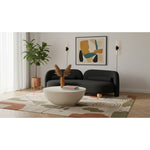 Daphne 89" Chenille Fabric Upholstered Sofa in Black