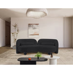 Daphne 89" Chenille Fabric Upholstered Sofa in Black