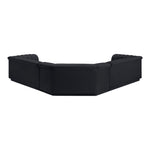 Cascade 148" Velvet Upholstered 3pc. Modular Sectional in Black
