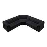 Cascade 148" Velvet Upholstered 3pc. Modular Sectional in Black