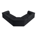 Cascade 148" Velvet Upholstered 3pc. Modular Sectional in Black