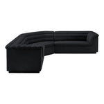 Cascade 148" Velvet Upholstered 3pc. Modular Sectional in Black