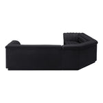 Cascade 148" Velvet Upholstered 3pc. Modular Sectional in Black