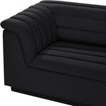 Cascade 148" Velvet Upholstered 3pc. Modular Sectional in Black