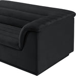 Cascade 148" Velvet Upholstered 3pc. Modular Sectional in Black