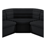 Cascade 148" Velvet Upholstered 3pc. Modular Sectional in Black