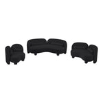 Daphne 89" Chenille Fabric Upholstered Sofa in Black