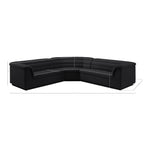 Cascade 148" Velvet Upholstered 3pc. Modular Sectional in Black