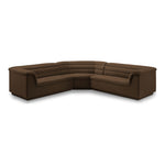 Cascade 148" Velvet Upholstered 3pc. Modular Sectional in Brown