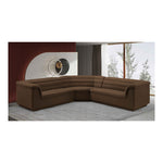 Cascade 148" Velvet Upholstered 3pc. Modular Sectional in Brown