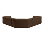 Cascade 148" Velvet Upholstered 3pc. Modular Sectional in Brown