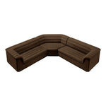 Cascade 148" Velvet Upholstered 3pc. Modular Sectional in Brown