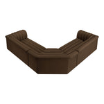 Cascade 148" Velvet Upholstered 3pc. Modular Sectional in Brown