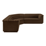 Cascade 148" Velvet Upholstered 3pc. Modular Sectional in Brown