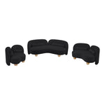 Daphne 89" Chenille Fabric Upholstered Sofa in Black