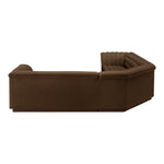 Cascade 148" Velvet Upholstered 3pc. Modular Sectional in Brown