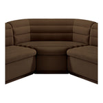 Cascade 148" Velvet Upholstered 3pc. Modular Sectional in Brown