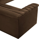 Cascade 148" Velvet Upholstered 3pc. Modular Sectional in Brown