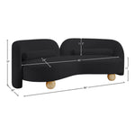 Daphne 89" Chenille Fabric Upholstered Sofa in Black