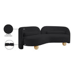 Daphne 89" Chenille Fabric Upholstered Sofa in Black