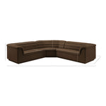Cascade 148" Velvet Upholstered 3pc. Modular Sectional in Brown