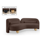 Daphne 89" Chenille Fabric Upholstered Sofa in Brown