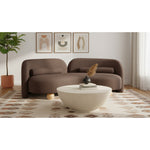 Daphne 89" Chenille Fabric Upholstered Sofa in Brown