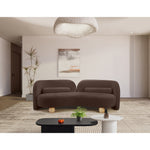 Daphne 89" Chenille Fabric Upholstered Sofa in Brown