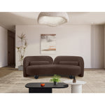 Daphne 89" Chenille Fabric Upholstered Sofa in Brown