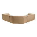 Cascade 148" Velvet Upholstered 3pc. Modular Sectional in Camel