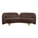 Daphne 89" Chenille Fabric Upholstered Sofa in Brown
