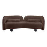 Daphne 89" Chenille Fabric Upholstered Sofa in Brown