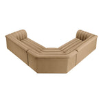 Cascade 148" Velvet Upholstered 3pc. Modular Sectional in Camel