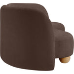 Daphne 89" Chenille Fabric Upholstered Sofa in Brown
