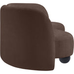 Daphne 89" Chenille Fabric Upholstered Sofa in Brown