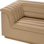 Cascade 148" Velvet Upholstered 3pc. Modular Sectional in Camel