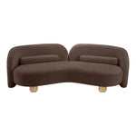 Daphne 89" Chenille Fabric Upholstered Sofa in Brown