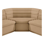 Cascade 148" Velvet Upholstered 3pc. Modular Sectional in Camel