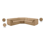 Cascade 148" Velvet Upholstered 3pc. Modular Sectional in Camel