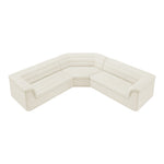 Cascade 148" Velvet Upholstered 3pc. Modular Sectional in Cream