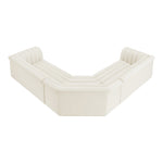 Cascade 148" Velvet Upholstered 3pc. Modular Sectional in Cream